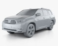 Toyota Highlander 2014 3d model clay render