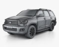 Toyota Sequoia 2013 3D-Modell wire render