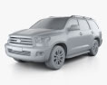 Toyota Sequoia 2013 3d model clay render
