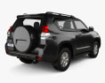 Toyota Land Cruiser Prado 3-Türer 2013 3D-Modell Rückansicht