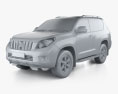 Toyota Land Cruiser Prado трехдверный 2013 3D модель clay render
