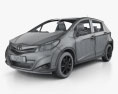 Toyota Yaris (Vitz) 5door 2014 3D-Modell wire render