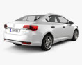 Toyota Avensis 세단 2014 3D 모델  back view
