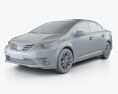 Toyota Avensis Berlina 2014 Modello 3D clay render