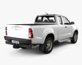 Toyota Hilux Extra Cab 2015 3D 모델  back view