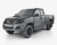 Toyota Hilux Extra Cab 2015 3D-Modell wire render