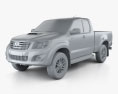 Toyota Hilux Extra Cab 2015 3D-Modell clay render