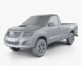 Toyota Hilux Regular Cab 2015 3d model clay render