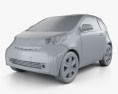Toyota IQ 2012 3D-Modell clay render