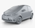Toyota Aygo 3-Türer 2015 3D-Modell clay render