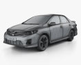 Toyota Corolla 2015 3D 모델  wire render