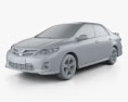 Toyota Corolla 2015 3D-Modell clay render