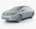 Toyota Corolla LE 2015 3D-Modell clay render