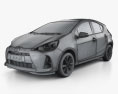 Toyota Prius C (Aqua) 2014 3D 모델  wire render