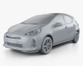 Toyota Prius C (Aqua) 2014 3Dモデル clay render