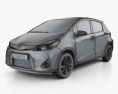 Toyota Yaris (Vitz) hybrid 2016 3D-Modell wire render