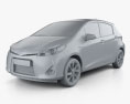 Toyota Yaris (Vitz) 하이브리드 2016 3D 모델  clay render