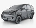 Toyota Avanza 2014 3D模型 wire render