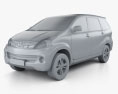 Toyota Avanza 2014 3D-Modell clay render