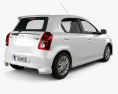 Toyota Etios Liva 2014 3D模型 后视图