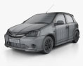 Toyota Etios Liva 2014 3D 모델  wire render