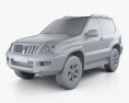 Toyota Land Cruiser Prado (120) 3门 2009 3D模型 clay render