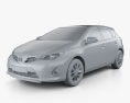 Toyota Auris ハッチバック 2016 3Dモデル clay render