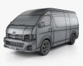 Toyota HiAce Super Long Wheel Base 2014 3Dモデル wire render
