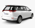 Toyota Previa 2012 3D-Modell Rückansicht