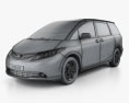 Toyota Previa 2012 3D 모델  wire render