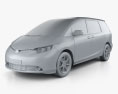 Toyota Previa 2012 3D-Modell clay render
