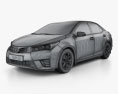 Toyota Corolla 세단 2016 3D 모델  wire render