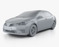 Toyota Corolla sedan 2016 3D-Modell clay render