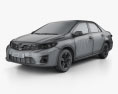 Toyota Corolla (E140) 세단 EU 2014 3D 모델  wire render