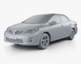 Toyota Corolla (E140) 轿车 EU 2014 3D模型 clay render