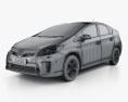 Toyota Prius (XW30) 2014 3D-Modell wire render