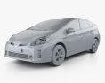 Toyota Prius (XW30) 2014 3D-Modell clay render