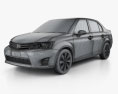 Toyota Corolla Axio 2015 3D-Modell wire render