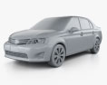 Toyota Corolla Axio 2015 3D-Modell clay render