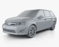 Toyota Corolla Fielder 2015 Modello 3D clay render