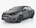 Toyota Yaris Седан 2017 3D модель wire render