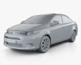 Toyota Yaris Berlina 2017 Modello 3D clay render