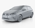 Toyota Yaris 5ドア ハッチバック 2017 3Dモデル clay render