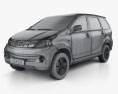 Toyota Avanza з детальним інтер'єром 2014 3D модель wire render