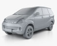 Toyota Avanza con interni 2014 Modello 3D clay render