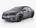 Toyota Corolla EU с детальным интерьером 2015 3D модель wire render