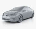 Toyota Corolla EU с детальным интерьером 2015 3D модель clay render