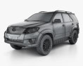 Toyota Fortuner з детальним інтер'єром 2014 3D модель wire render