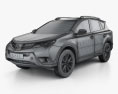 Toyota RAV4 HQインテリアと 2016 3Dモデル wire render