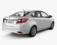 Toyota Yaris セダン HQインテリアと 2017 3Dモデル 後ろ姿